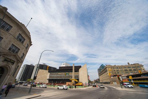 MIKAELA MACKENZIE / WINNIPEG FREE PRESS
Construction takes place at the Winnipeg Art Gallery's new Inuit Art Centre, which officially breaks ground tomorrow, in Winnipeg on Thursday, May 24, 2018.  
Mikaela MacKenzie / Winnipeg Free Press 2018.