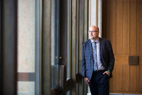 MIKAELA MACKENZIE / WINNIPEG FREE PRESS
Councillor Russ Wyatt poses for a portrait on his first day back  at City Hall in Winnipeg on Thursday, May 24, 2018.  
Mikaela MacKenzie / Winnipeg Free Press 2018.