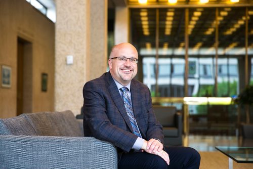 MIKAELA MACKENZIE / WINNIPEG FREE PRESS
Councillor Russ Wyatt poses for a portrait on his first day back  at City Hall in Winnipeg on Thursday, May 24, 2018.  
Mikaela MacKenzie / Winnipeg Free Press 2018.