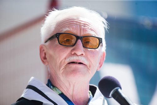 MIKAELA MACKENZIE / WINNIPEG FREE PRESS
Elder Pitta Irniq speaks before the Winnipeg Art Gallery breaks ground for the new Inuit Centre in Winnipeg on Friday, May 25, 2018.  
Mikaela MacKenzie / Winnipeg Free Press 2018.