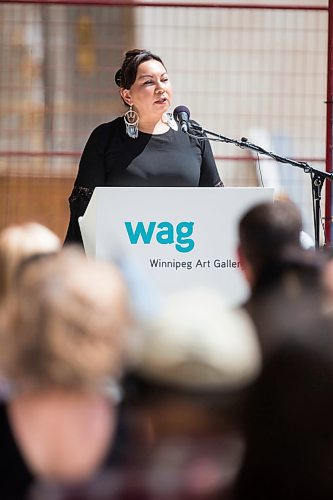 MIKAELA MACKENZIE / WINNIPEG FREE PRESS
Grand Chief Sheila North speaks before the Winnipeg Art Gallery breaks ground for the new Inuit Centre in Winnipeg on Friday, May 25, 2018.  
Mikaela MacKenzie / Winnipeg Free Press 2018.