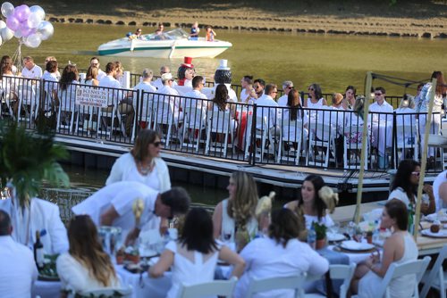 TREVOR HAGAN / WINNIPEG FREE PRESS
Table for 1200 More, at The Forks, on the bank of the Assiniboine River, Saturday, May 26, 2018.