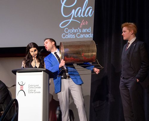 SUBMITTED PHOTO / IMPACT PHOTOGRAPHIC DESIGN

L-R: Event emcees Karly Troschuk and Drew Kozub (KiSS 102.3) and guest speaker Alexandre Stevenson announce the 50/50 winner at Crohn's and Colitis Canadas Winnipeg chapters Gutsy and Glamorous Gala on April 26, 2018 at the Metropolitan Entertainment Centre. (See Social Page)