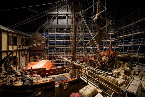 MIKE DEAL / WINNIPEG FREE PRESS
Work continues on the re-rigging of the Nonsuch for historical accuracy, and longevity. Though work is almost done on the Nonsuch, the gallery itself has a ways to go, it will reopen in June 2018.
180215 - Thursday, February 15, 2018.