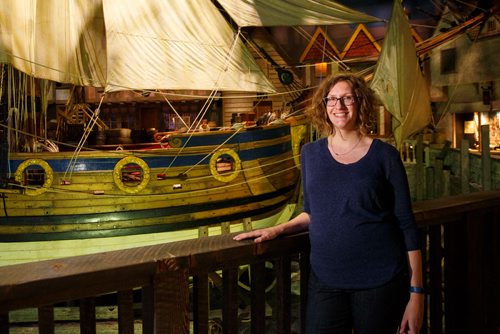 MIKE DEAL / WINNIPEG FREE PRESS
Amelia Fay, Curator of the Hudson's Bay Company Museum Collection and main curator for the renovations of the NONSUCH gallery.
180525 - Friday, May 25, 2018.