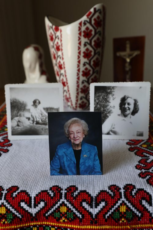 RUTH BONNEVILLE / WINNIPEG FREE PRESS


Passages feature on Stephanie Bilyj, a pillar of Ukrainian Catholic church in Winnipeg.  

Photo is of a selection of photos of her with some of  her favourite Ukrainian Catholic icons.  Foreground pic is recent,  photo on the left is her as a young women at the Ninette TB sanitorium and the right is a photo of her as a young woman.  


Carol Sanders  | Reporter

May 29,  2018
