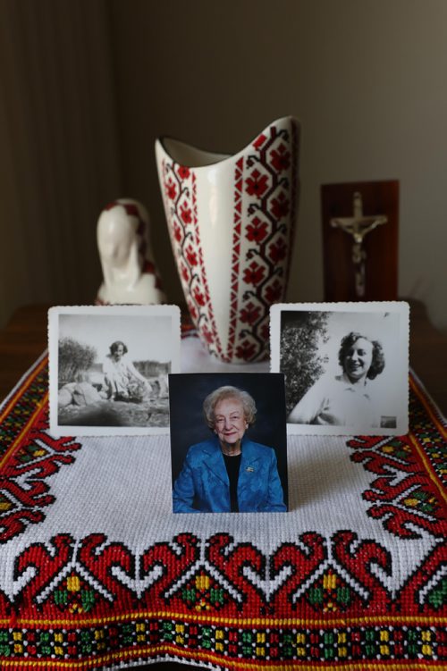 RUTH BONNEVILLE / WINNIPEG FREE PRESS


Passages feature on Stephanie Bilyj, a pillar of Ukrainian Catholic church in Winnipeg.  

Photo is of a selection of photos of her with some of  her favourite Ukrainian Catholic icons.  Foreground pic is recent,  photo on the left is her as a young women at the Ninette TB sanitorium and the right is a photo of her as a young woman.  


Carol Sanders  | Reporter

May 29,  2018
