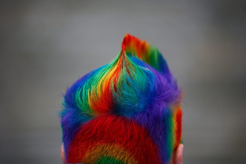 JOHN WOODS / WINNIPEG FREE PRESS
Creative hair at a transgender rally and march at the Manitoba Legislature Saturday, June 2, 2018.