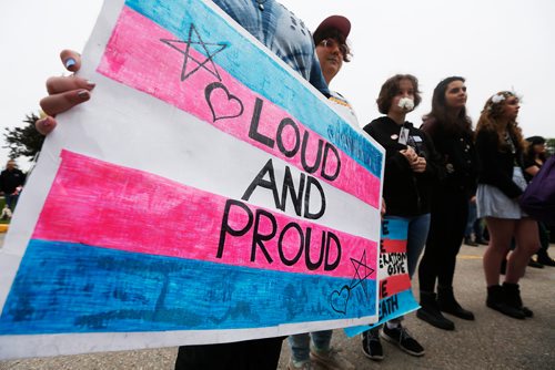 JOHN WOODS / WINNIPEG FREE PRESS
People gather at a transgender rally and march at the Manitoba Legislature Saturday, June 2, 2018.