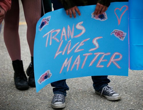 JOHN WOODS / WINNIPEG FREE PRESS
People gather at a transgender rally and march at the Manitoba Legislature Saturday, June 2, 2018.