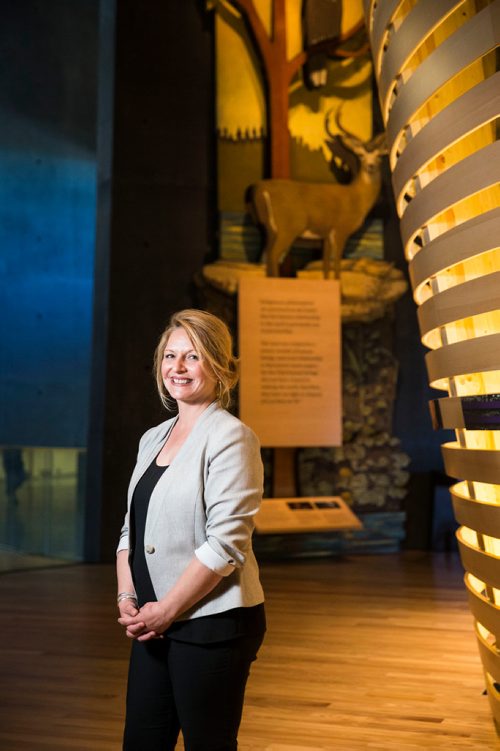 MIKAELA MACKENZIE / WINNIPEG FREE PRESS
Mireille Lamontagne, Manager, Advanced and Professional Programs Canadian Museum for Human Rights (CMHR), poses for a portrait at the CMHR in Winnipeg on Monday, June 4, 2018.  Lamontagne designed a new executive leadership program on Indigenous and Human Rights that the museum is launching related to the Truth and Reconciliations call to action.
Mikaela MacKenzie / Winnipeg Free Press 2018.