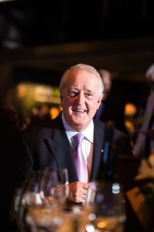 MIKAELA MACKENZIE / WINNIPEG FREE PRESS
Former Prime Minister Brian Mulroney mingles before a gala celebrating the opening of the Mandela exhibition at the Canadian Museum for Human Rights in Winnipeg on Monday, June 4, 2018. 
Mikaela MacKenzie / Winnipeg Free Press 2018.