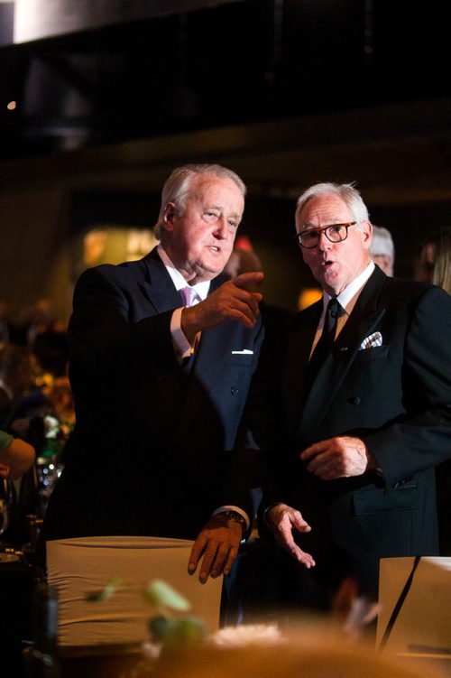 MIKAELA MACKENZIE / WINNIPEG FREE PRESS
Former Prime Minister Brian Mulroney mingles before a gala celebrating the opening of the Mandela exhibition at the Canadian Museum for Human Rights in Winnipeg on Monday, June 4, 2018. 
Mikaela MacKenzie / Winnipeg Free Press 2018.