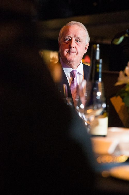 MIKAELA MACKENZIE / WINNIPEG FREE PRESS
Former Prime Minister Brian Mulroney mingles before a gala celebrating the opening of the Mandela exhibition at the Canadian Museum for Human Rights in Winnipeg on Monday, June 4, 2018. 
Mikaela MacKenzie / Winnipeg Free Press 2018.