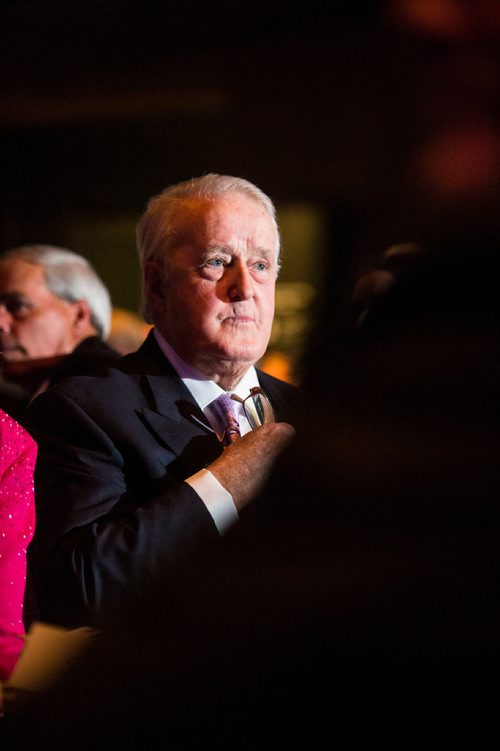 MIKAELA MACKENZIE / WINNIPEG FREE PRESS
Former Prime Minister Brian Mulroney mingles before a gala celebrating the opening of the Mandela exhibition at the Canadian Museum for Human Rights in Winnipeg on Monday, June 4, 2018. 
Mikaela MacKenzie / Winnipeg Free Press 2018.