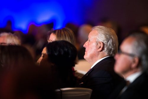 MIKAELA MACKENZIE / WINNIPEG FREE PRESS
Former Prime Minister Brian Mulroney listens to speakers at a gala celebrating the opening of the Mandela exhibition at the Canadian Museum for Human Rights in Winnipeg on Monday, June 4, 2018. 
Mikaela MacKenzie / Winnipeg Free Press 2018.