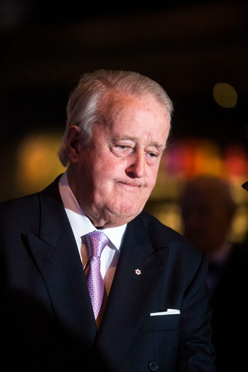 MIKAELA MACKENZIE / WINNIPEG FREE PRESS
Former Prime Minister Brian Mulroney mingles before a gala celebrating the opening of the Mandela exhibition at the Canadian Museum for Human Rights in Winnipeg on Monday, June 4, 2018. 
Mikaela MacKenzie / Winnipeg Free Press 2018.