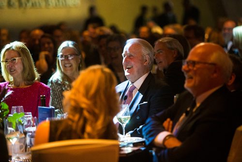 MIKAELA MACKENZIE / WINNIPEG FREE PRESS
Former Prime Minister Brian Mulroney watches NAfro dancing at a gala celebrating the opening of the Mandela exhibition at the Canadian Museum for Human Rights in Winnipeg on Monday, June 4, 2018. 
Mikaela MacKenzie / Winnipeg Free Press 2018.