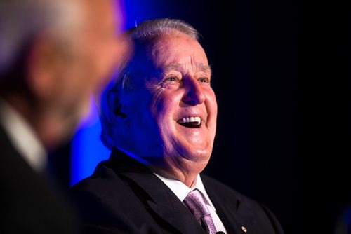 MIKAELA MACKENZIE / WINNIPEG FREE PRESS
Former Prime Minister Brian Mulroney speaks with Peter Mansbridge at a gala celebrating the opening of the Mandela exhibition at the Canadian Museum for Human Rights in Winnipeg on Monday, June 4, 2018. 
Mikaela MacKenzie / Winnipeg Free Press 2018.