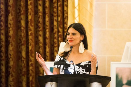 MIKAELA MACKENZIE / WINNIPEG FREE PRESS
RBC On the Rise Award winner Niki Little at the Mayor's Luncheon for the Arts in Winnipeg on Wednesday, June 6, 2018.
Mikaela MacKenzie / Winnipeg Free Press 2018.