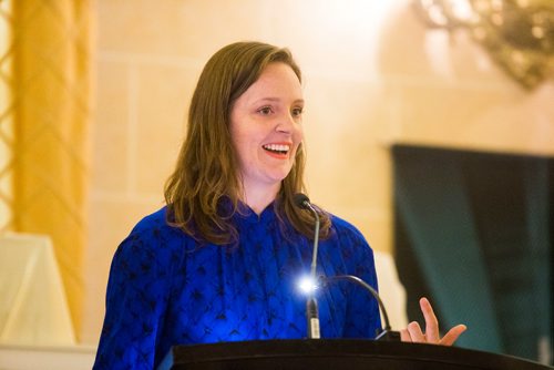 MIKAELA MACKENZIE / WINNIPEG FREE PRESS
Making a Mark Award winner Freya Björg Olafson at the Mayor's Luncheon for the Arts in Winnipeg on Wednesday, June 6, 2018.
Mikaela MacKenzie / Winnipeg Free Press 2018.