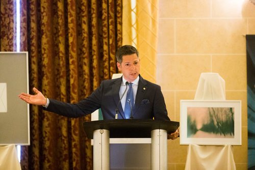 MIKAELA MACKENZIE / WINNIPEG FREE PRESS
Mayor Brian Bowman speaks at the Mayor's Luncheon for the Arts in Winnipeg on Wednesday, June 6, 2018.
Mikaela MacKenzie / Winnipeg Free Press 2018.