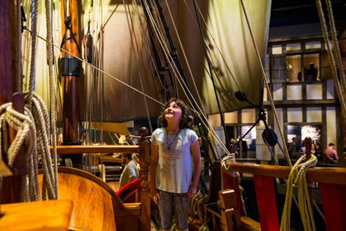 MIKAELA MACKENZIE / WINNIPEG FREE PRESS
Janique Curé, nine, explores the Nonsuch gallery on opening day at the Manitoba Museum in Winnipeg on Wednesday, June 6, 2018.
Mikaela MacKenzie / Winnipeg Free Press 2018.