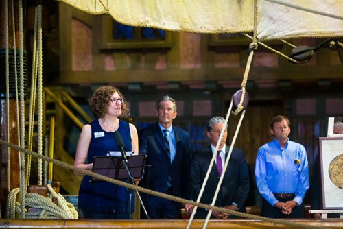 MIKAELA MACKENZIE / WINNIPEG FREE PRESS
Curator Amelia Fay speaks at the opening of the Nonsuch gallery at the Manitoba Museum in Winnipeg on Wednesday, June 6, 2018.
Mikaela MacKenzie / Winnipeg Free Press 2018.