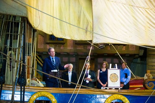 MIKAELA MACKENZIE / WINNIPEG FREE PRESS
Premier Brian Pallister speaks at the opening of the Nonsuch gallery at the Manitoba Museum in Winnipeg on Wednesday, June 6, 2018.
Mikaela MacKenzie / Winnipeg Free Press 2018.