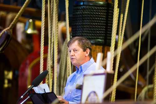 MIKAELA MACKENZIE / WINNIPEG FREE PRESS
Jeoff Chipman, chair of theBringing Our Stories Forward Capital & Endowment Campaign, speaks at the opening of the Nonsuch gallery at the Manitoba Museum in Winnipeg on Wednesday, June 6, 2018.
Mikaela MacKenzie / Winnipeg Free Press 2018.