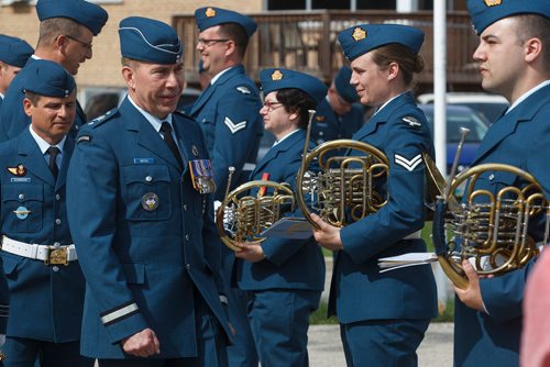 MIKE DEAL / WINNIPEG FREE PRESS
Brigadier-General Sean Boyle, Deputy Commander 1 Canadian Air Division reviews the contingent of the RCAF during one of their final practices at 17 Wing Winnipeg before heading to London to perform Public Duties for Her Majesty Queen Elizabeth II from June 25th to July 15th.
180608 - Friday, June 08, 2018.