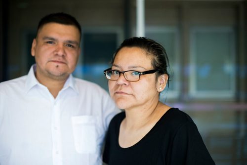 MIKAELA MACKENZIE / WINNIPEG FREE PRESS
Melodie Harper and her husband, Vernon at the Grace Hospital in Winnipeg on Wednesday, June 6, 2018. Melodie is still struggling with pain, and isn't able to access the care that she needs at home.
Mikaela MacKenzie / Winnipeg Free Press 2018.