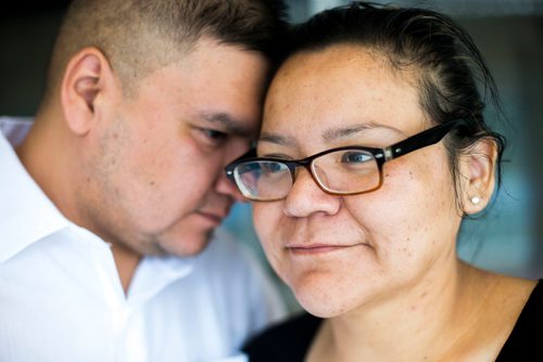 MIKAELA MACKENZIE / WINNIPEG FREE PRESS
Melodie Harper and her husband, Vernon at the Grace Hospital in Winnipeg on Wednesday, June 6, 2018. Melodie is still struggling with pain, and isn't able to access the care that she needs at home.
Mikaela MacKenzie / Winnipeg Free Press 2018.