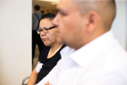 MIKAELA MACKENZIE / WINNIPEG FREE PRESS
Melodie Harper and her husband, Vernon, discuss the treatment of First Nations in the medical system while at the Grace Hospital in Winnipeg on Wednesday, June 6, 2018. Melodie is still struggling with pain, and isn't able to access the care that she needs at home.
Mikaela MacKenzie / Winnipeg Free Press 2018.