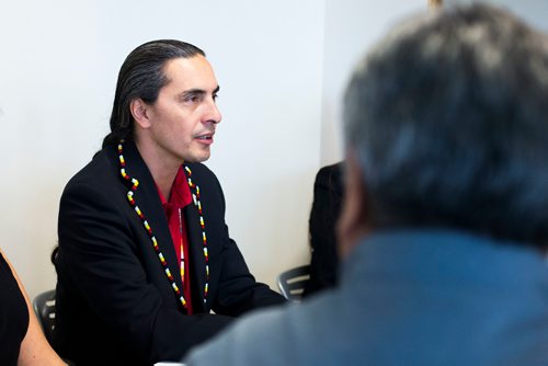 MIKAELA MACKENZIE / WINNIPEG FREE PRESS
Grand Chief of the Assembly of Manitoba Chiefs Arlen Dumas discusses the treatment of First Nations in the medical system while at the Grace Hospital in Winnipeg on Wednesday, June 6, 2018. Melodie Harper is still struggling with pain, and isn't able to access the care that she needs at home.
Mikaela MacKenzie / Winnipeg Free Press 2018.