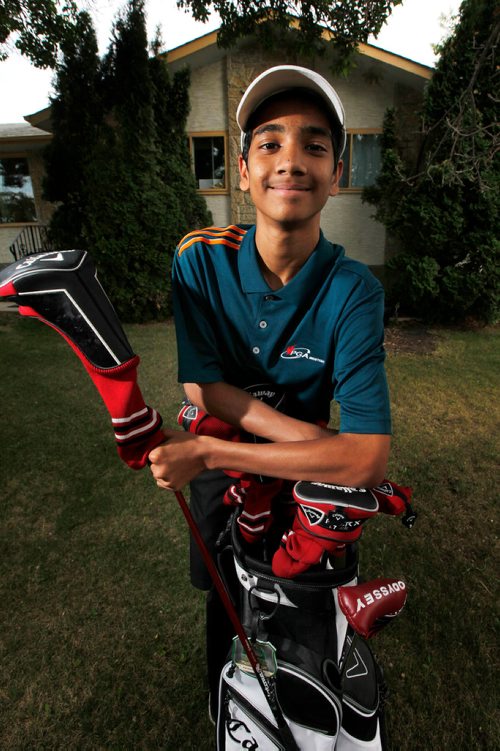 PHIL HOSSACK / WINNIPEG FREE PRESS - Kaveesh Nair, 15. He is golfing out of Southwood as part of a project that sees low-income kids given golf clubs, clothes, shoes, junior membership.Mike McIntyre story. - June 8, 2018