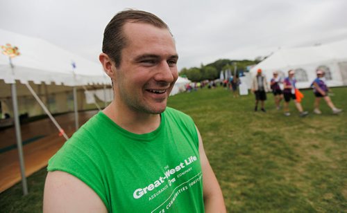 PHIL HOSSACK / WINNIPEG FREE PRESS -  Troy Woods shares his experiences as a leukemia survivor Saturday afterooon at the Challenge for Life  walk in support of Cancer Care. See Ashley Prest story. - June 9, 2018