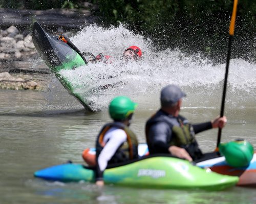 TREVOR HAGAN / WINNIPEG FREE PRESS
Alex Martin, 18, here at FortWhyte during the MEC Paddlefest, will be attempting a solo kayak trip around Lake Winnipeg later this summer, Sunday, June 10, 2018.