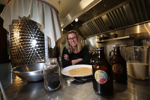 RUTH BONNEVILLE / WINNIPEG FREE PRESS


NTERSECTION - Wolseley Kombucha

Photos of Michelle Leclair, owner of Wolseley Kombucha at Kitchen Sync commercial kitchen where she makes her Kombucha.  
Some of the ingredients that go into making Kombucha are: tea, Soby (gooey, cream coloured blob for the fermentation) and cane sugar, just to name a few. 

Wolseley Kombucha, the city's first locally-brewed kombucha biz. Michelle started making kombucha a few years ago, and, after having a pour station at her home in Wolseley, branched out and now sells her fermented tea at a no. of spots around the city, with more being added all the time. She also teaches workshops to adults and kids, how to make kombucha, and has a busy summer planned, with scheduled appearances at a number of open-air markets and music festivals. 

DAVE SANDERSON STORY

June 11,  2018
