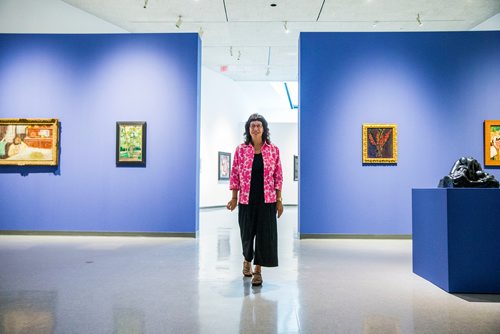 MIKAELA MACKENZIE / WINNIPEG FREE PRESS
University of Winnipeg professor Serena Keshavjee poses at the WAG in the Summer with the Impressionists exhibition in Winnipeg on Monday, June 11, 2018. Keshavjee will be hosting tours of the exhibit once it opens.
Mikaela MacKenzie / Winnipeg Free Press 2018.