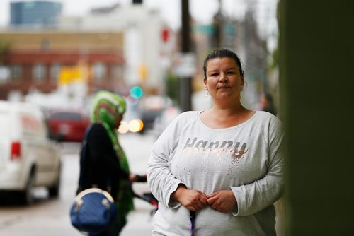 JOHN WOODS / WINNIPEG FREE PRESS
Jolene Wilson, a Community Connector at the West Central Women's Resource Centre, is photographed outside the centre on Ellice Avenue Monday, June 11, 2018. A census on street living and homelessness was released today.
