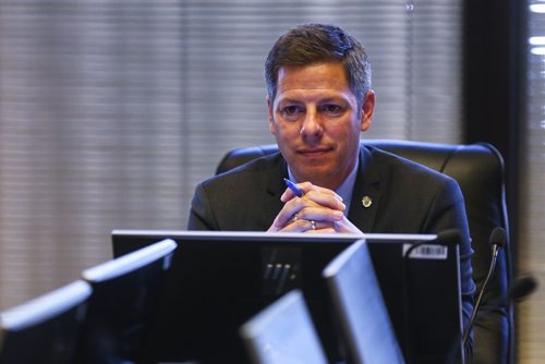 MIKE DEAL / WINNIPEG FREE PRESS
Winnipeg Mayor Brian Bowman during the EPC meeting Wednesday morning. 
180613 - Wednesday, June 13, 2018.