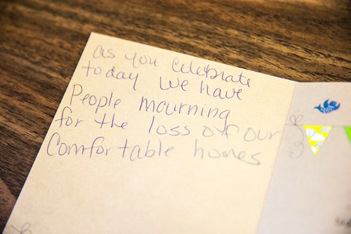 MIKAELA MACKENZIE / WINNIPEG FREE PRESS
Hundreds of birthday cards for the health minister from people from Cross Lake who are yearning for provincial funds to help build a health complex at the Manitoba Legislative Building in Winnipeg on Wednesday, June 13, 2018. 
Mikaela MacKenzie / Winnipeg Free Press 2018.