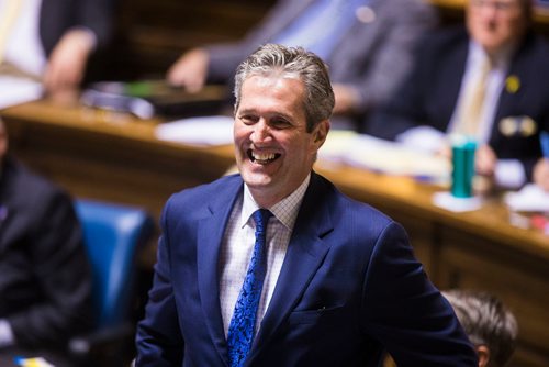 MIKAELA MACKENZIE / WINNIPEG FREE PRESS
Premier Brian Pallister speaks during question period in the Manitoba Legislative Chamber in Winnipeg on Wednesday, June 13, 2018. 
Mikaela MacKenzie / Winnipeg Free Press 2018.