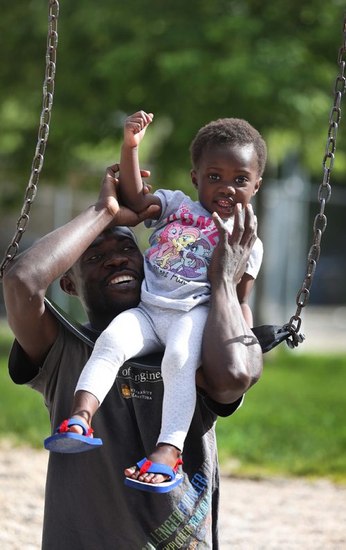 RUTH BONNEVILLE / WINNIPEG FREE PRESS

Photos of Ben (can't provide last names), from Ghana and his 2-year-old daughter Blessing at his apartment in the west end.  Ben is now in Canada by himself with his little girl after trying to claim asylum in the US where Blessings mom was deported back to Ghana. 
 
See Carol Sanders  | Reporter

June 13,  2018
