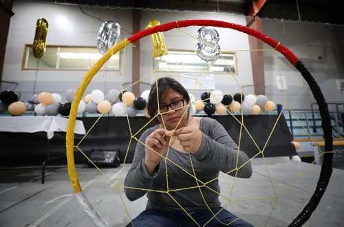 RUTH BONNEVILLE / WINNIPEG FREE PRESS

Feature photo of Chloe Courchene making large dream catchers on the stage in the arena as she decorates with other students for their upcoming graduation ceremony. 

Feature: Sagkeeng, Voices of Tomorrow
Twenty high school students from Sagkeeng Anicinabe High School candidly share their hopes and dreams for the future despite the daunting challenges they face living on the reserve.  During the course of three visits to the reserve each student courageously shared their story. 

A large selection of photos shot for this feature include: portraits taken of each student after video interviews, students setting up for their graduation ceremony in the arena on the reserve and feature photos of select students on or near their homes on the reserve.  

This feature also includes a video from their interviews with Ruth and Katie.    

See Katie May's story.


June 18, 2018
