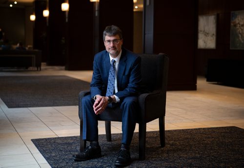 ANDREW RYAN / WINNIPEG FREE PRESS Stephen Liptrap, CEO of Morneau Shepell sits for a portrait at the Fairmount Hotel in Winnipeg. Shot on June 21, 2018.