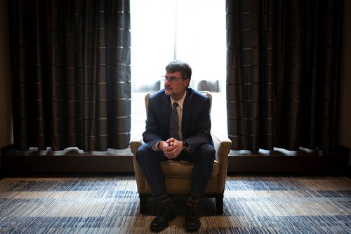 ANDREW RYAN / WINNIPEG FREE PRESS Stephen Liptrap, CEO of Morneau Shepell sits for a portrait at the Fairmount Hotel in Winnipeg. Shot on June 21, 2018.