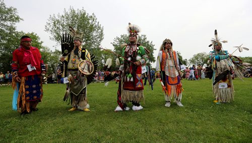 TREVOR HAGAN / WINNIPEG FREE PRESS
Competitors in the Pow Wow during Indigenous Day Live at The Forks, Saturday, June 23, 2018.