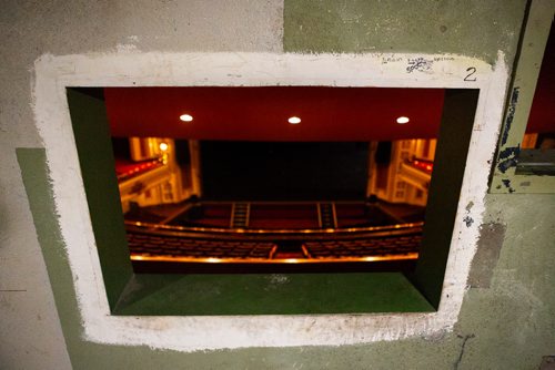 ANDREW RYAN / WINNIPEG FREE PRESS The view from projection window two into the theatre. Shot on June 21, 2018.